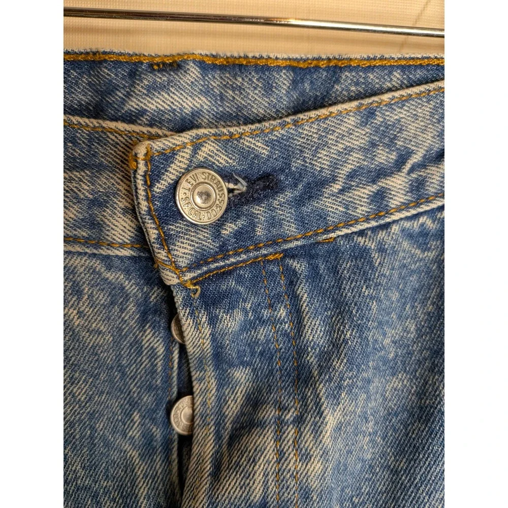 Levis 501 Button Fly Acid Wash Jeans 40X30 Mens Original Fit Straight Denim Jean